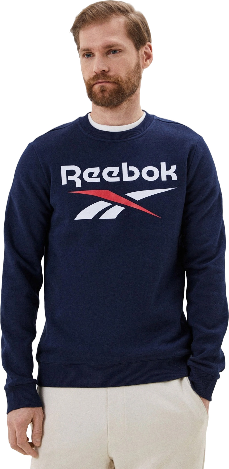 Свитшот Reebok Identity Fleece Stacked Logo Crew Sweatshirt (100050277)купить за 6079 руб. в интернет-магазине